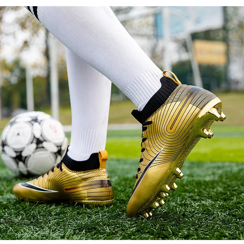 Professional golden football shoes