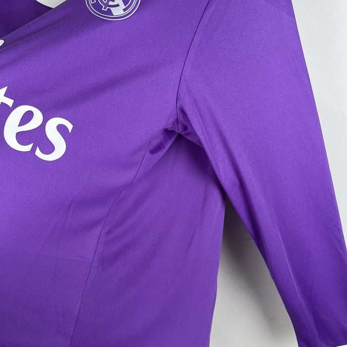 Retro Real Madrid Away Purple Long Sleeves Jersey 16/17