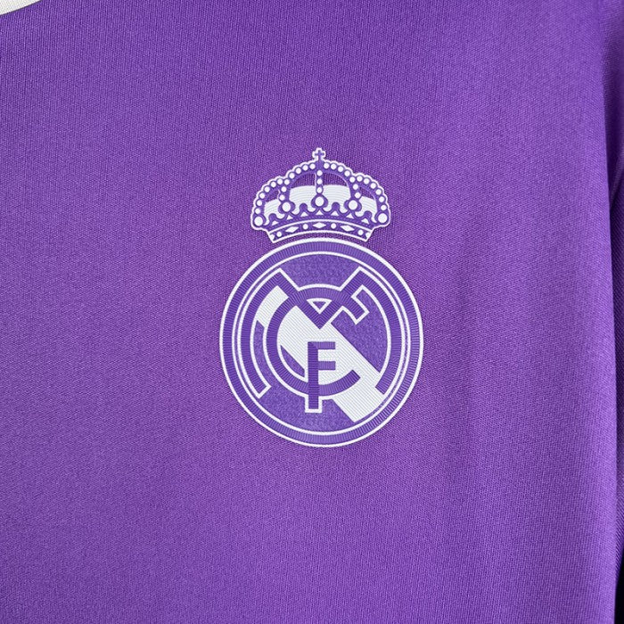 Retro Real Madrid Away Purple Long Sleeves Jersey 16/17