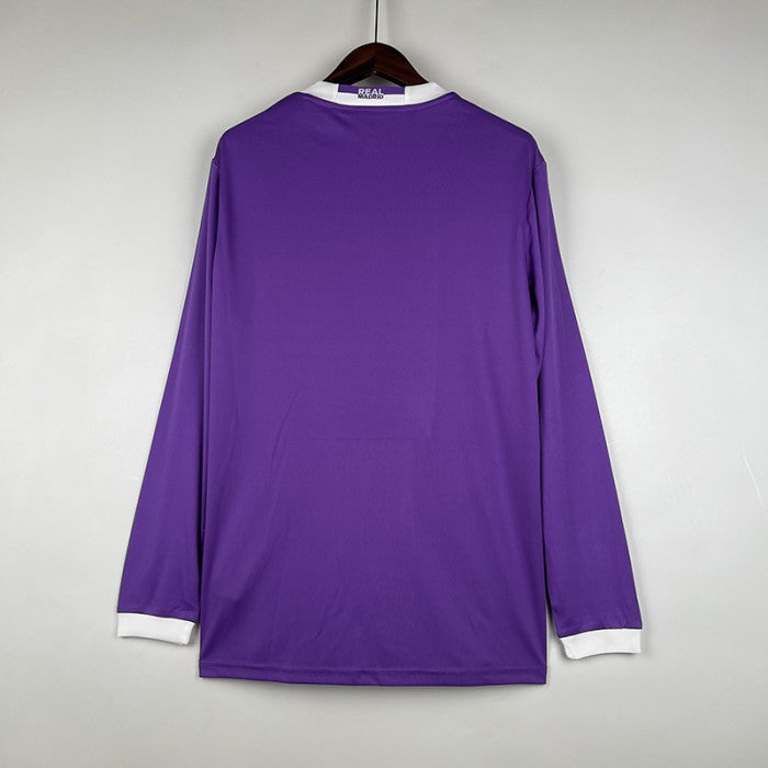 Retro Real Madrid Away Purple Long Sleeves Jersey 16/17