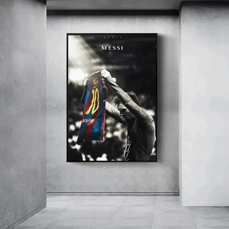 Messi Retro Poster Wall Art Painting