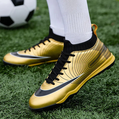 Professional golden football shoes