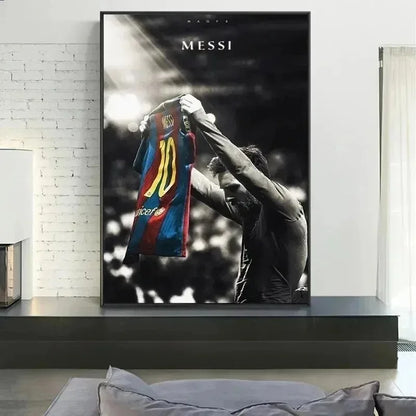 Messi Retro Poster Wall Art Painting