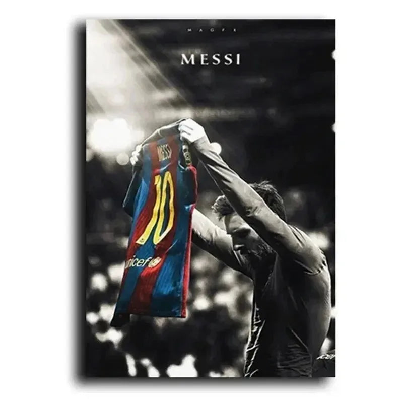 Messi Retro Poster Wall Art Painting