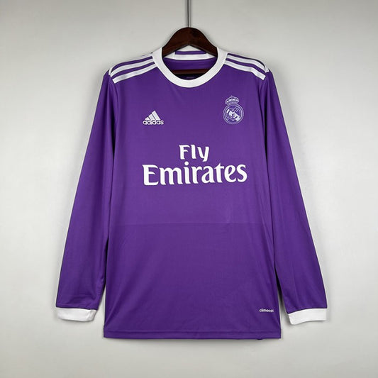 Retro Real Madrid Away Purple Long Sleeves Jersey 16/17