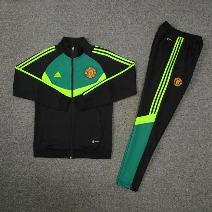 Manchester United Black Green Training Suit