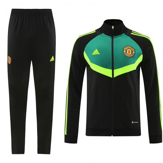 Manchester United Black Green Training Suit