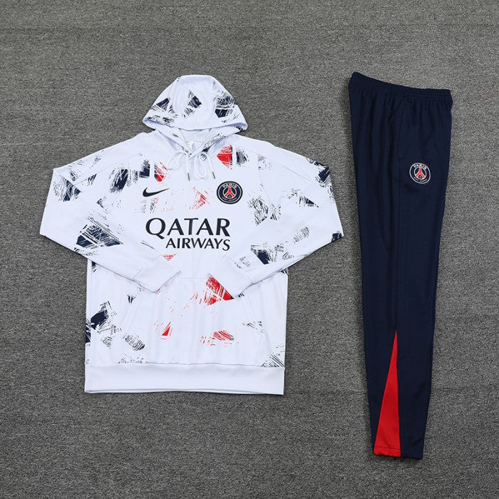 Paris Saint-Germain PSG White Hooded Training Suit