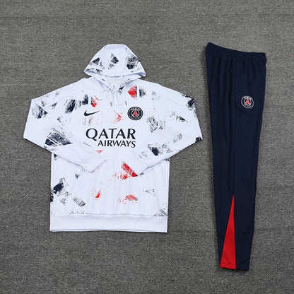Paris Saint-Germain PSG White Hooded Training Suit