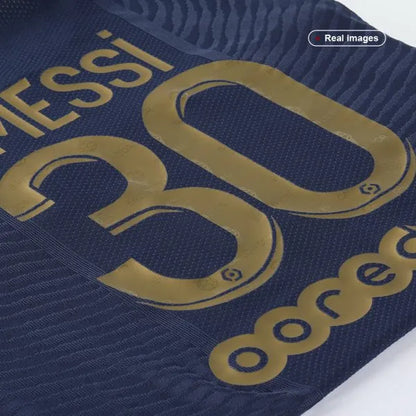 Authentic Ballon d’Or Special Gold Font Messi #30 PSG Home Jersey 2021/22