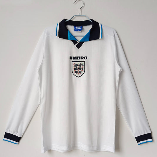Retro England Home Long Sleeves Jersey 1996